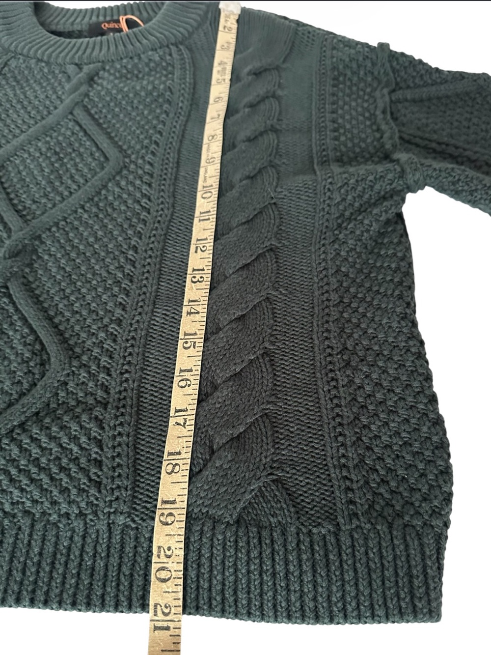 Quince Organic Cotton Cable Knit Cropped
Sweater Dark Spruce NWT S - Picture 11 of 14